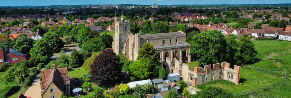 Aerial Photo of the Elstow Tea Garden, a tea garden in Bedford